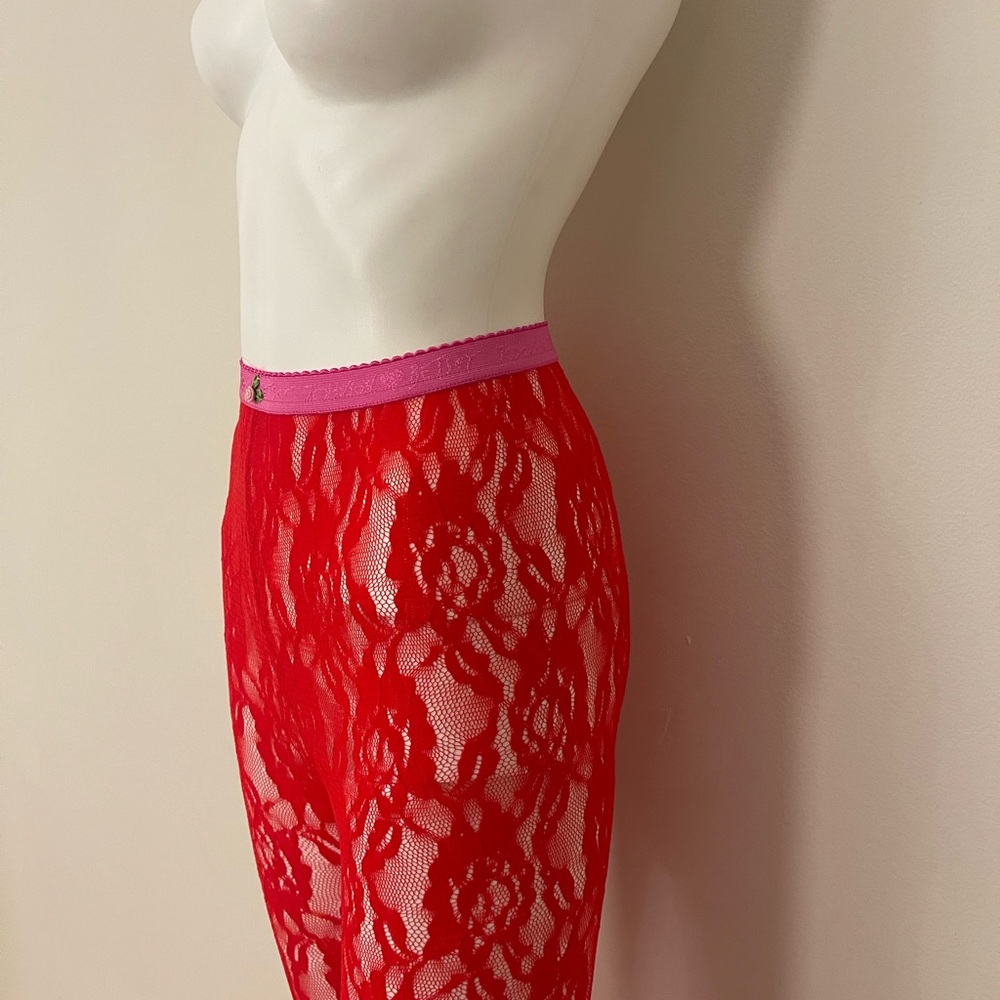 Betsey Johnson Red Lace Tights